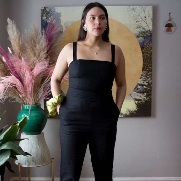 HARLY JAE Bardot Black Jumpsuit M - Picture 3 of 10